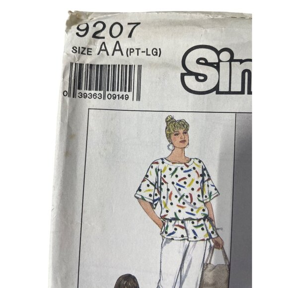 80s Simplicity 9207 Sewing Pattern Sizes Petite-Large Pants Knit Top Vintage UNC - Picture 2 of 7